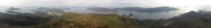 陀峯山のパノラマ写真です。　８枚の写真を合成しています。